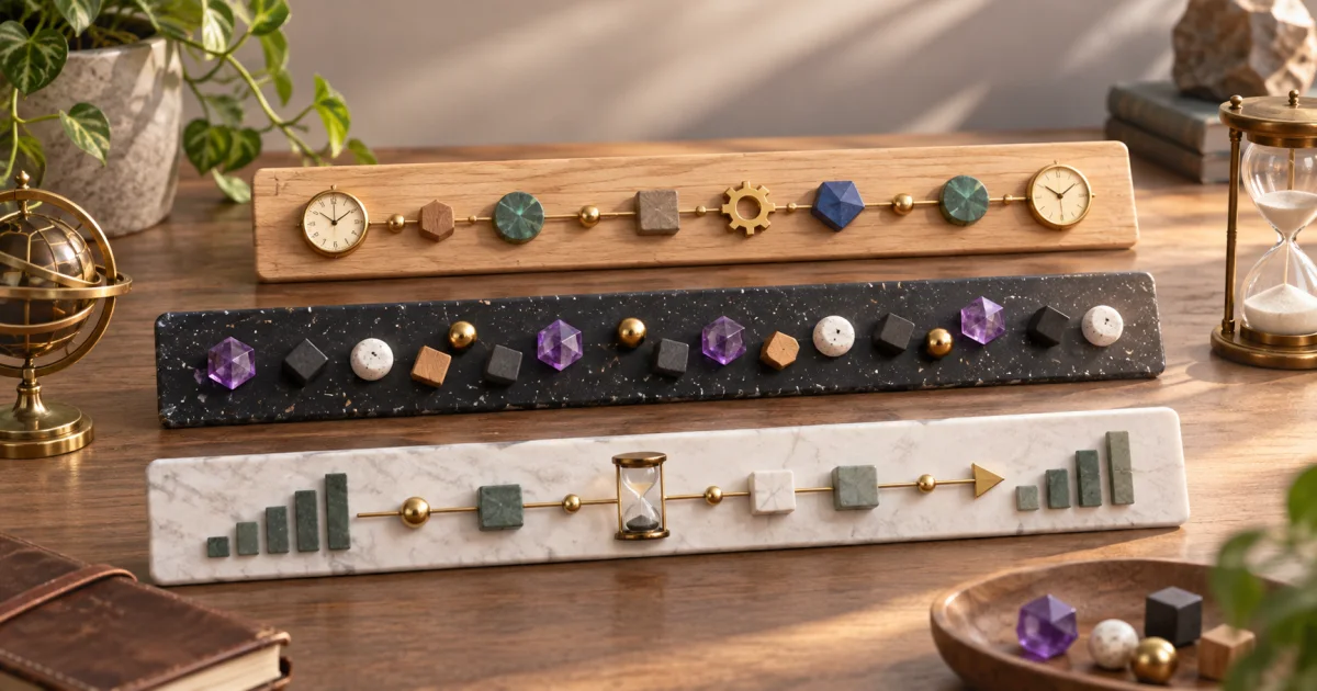 Three long identifier strips show different arrangements of time markers and random pieces without readable characters.